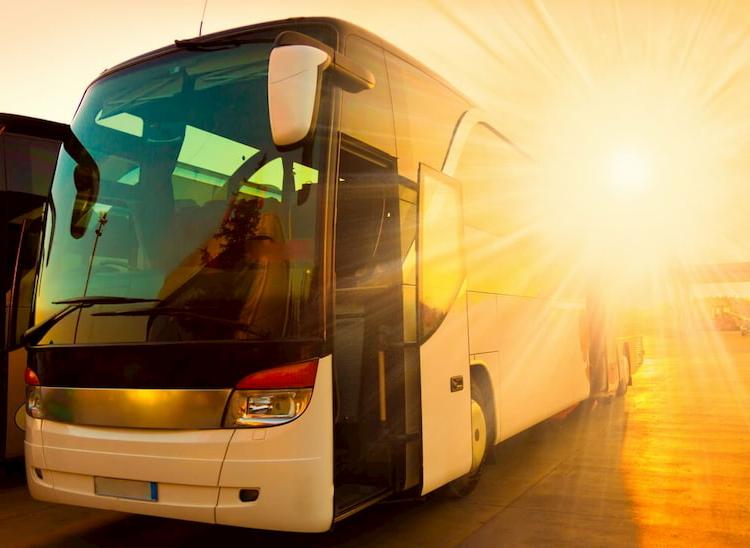 a charter bus prepares for a school trip in boston